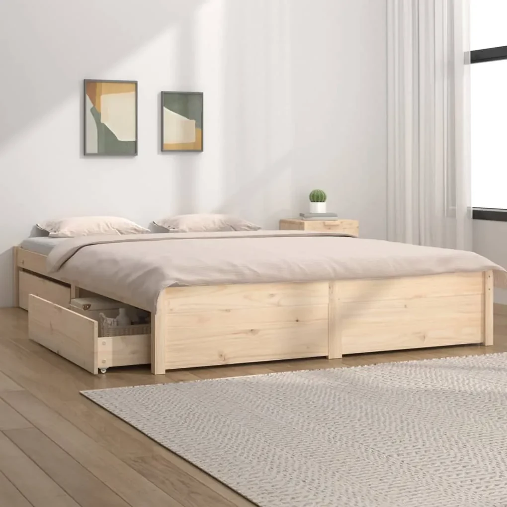 vidaXL Bedframe met lades 140x190 cm