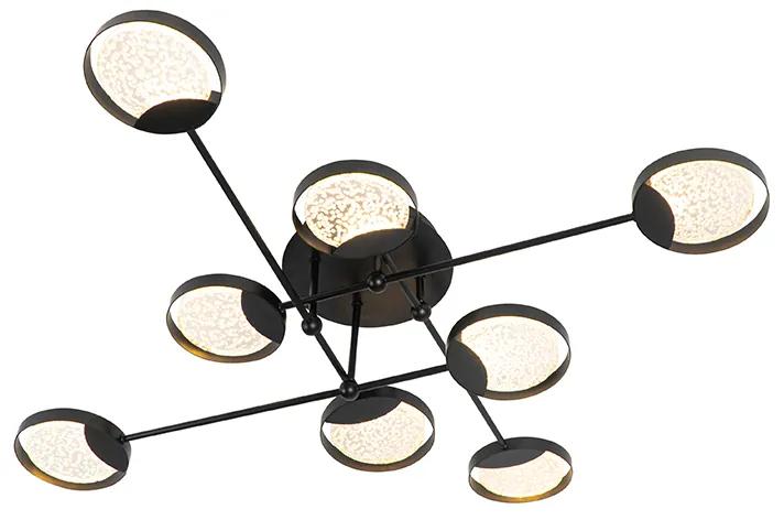 Plafondlamp zwart incl. LED 3-staps dimbaar 8-lichts - Patrick Modern rond Binnenverlichting Lamp