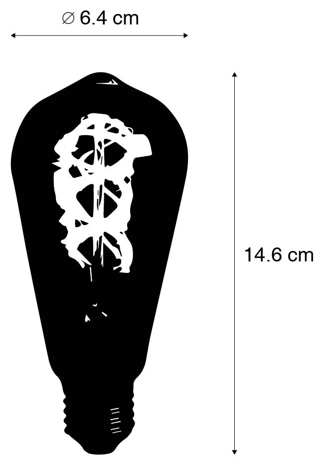 Set van 5 E27 LED lamp spiraal filament ST64 5W 400 lm 2200K