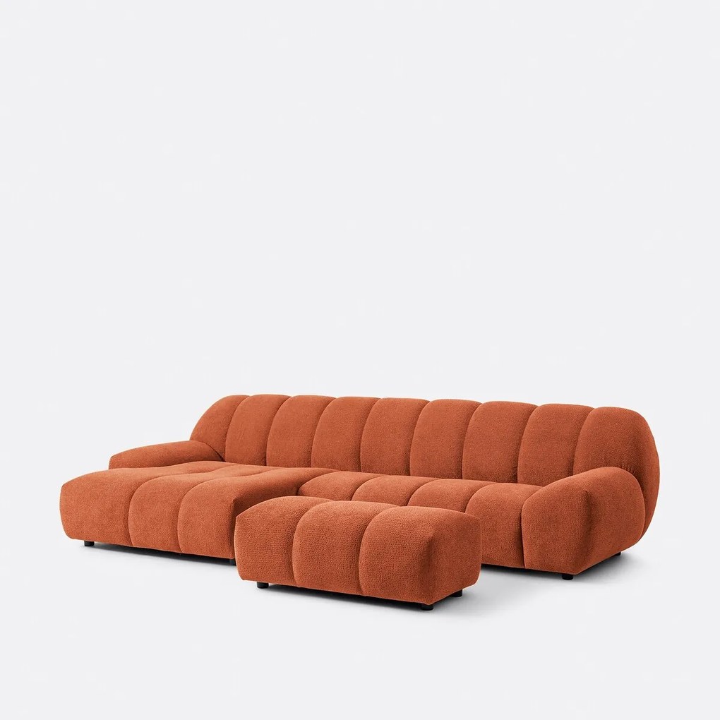 Hoekbank links, reliëfstof, Nuria