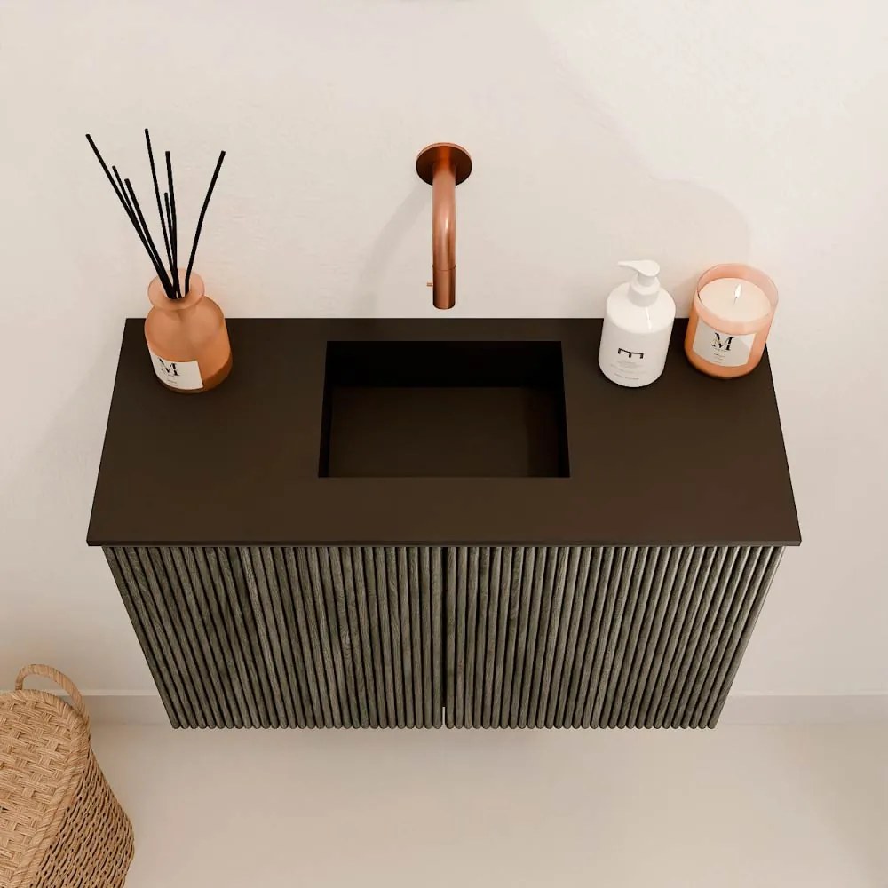 Mondiaz Joya 60cm toiletmeubel shadow met wastafel faye midden zonder kraangat urban