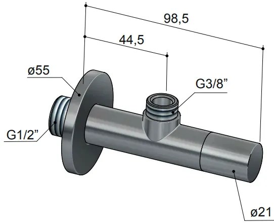 Hotbath Archie hoekstopkraan gunmetal geborsteld PVD