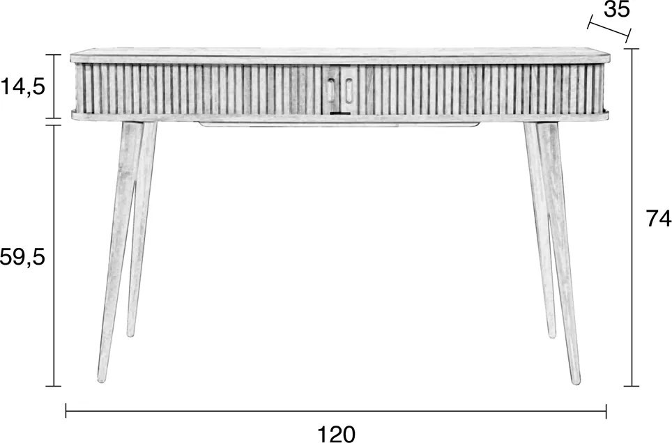 Design Sidetable Walnoot - 120 X 35cm.