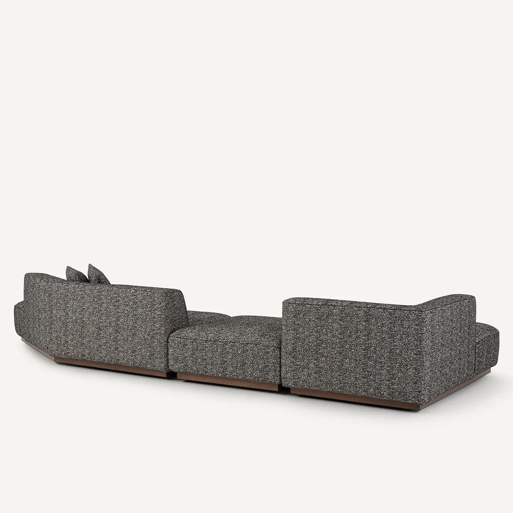 Open hoekbank links met bouclé voetensteun, JACOPO