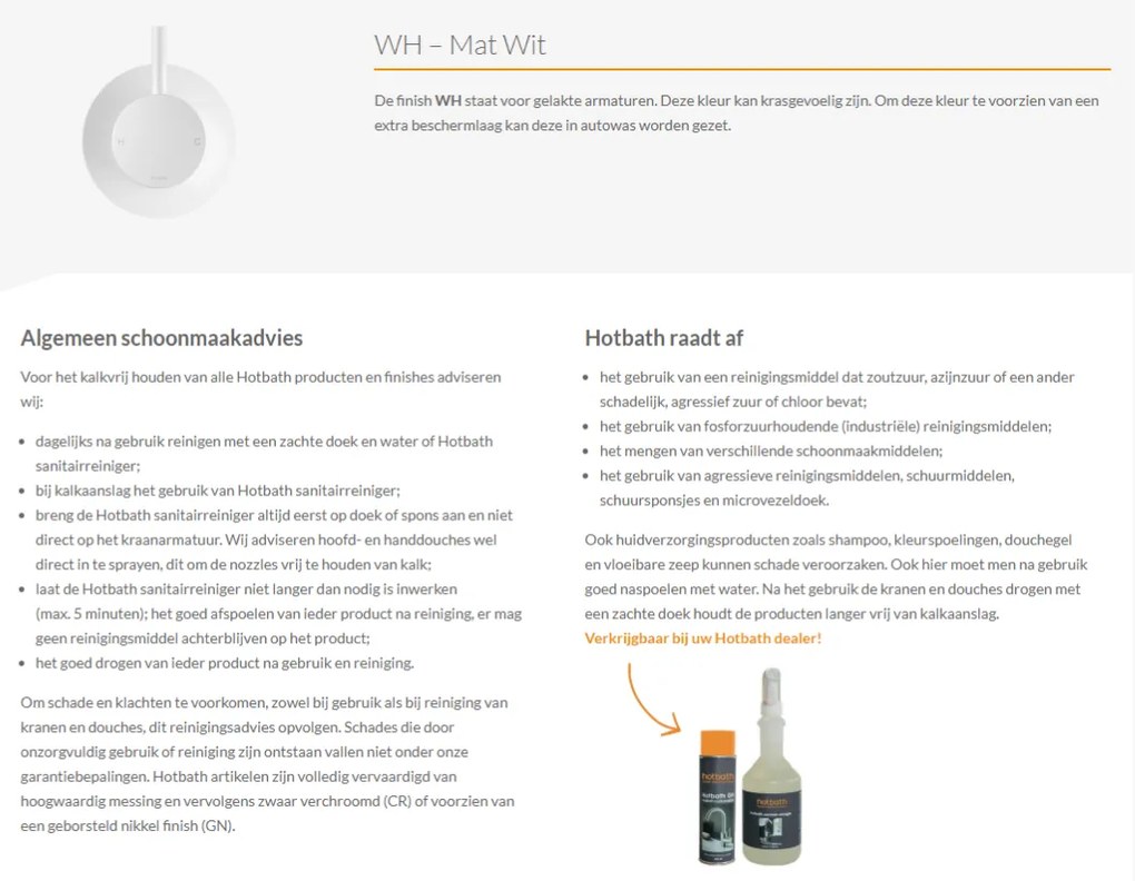 Hotbath Cobber Afbouwdeel Thermostaat met 1 stopkraan Wit Mat CB010