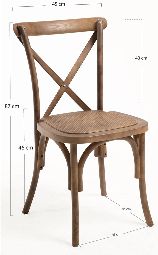 Set Van 4 Altea Polypropyleen Stoelen Met Rattan Houteffect