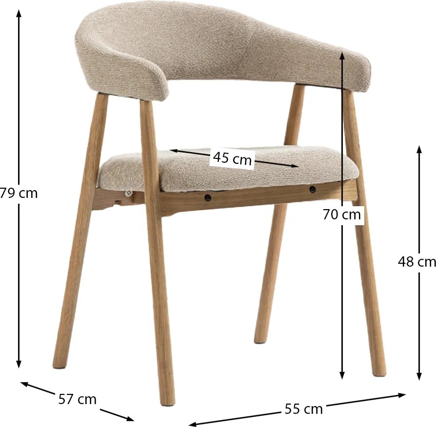 Eiken Eetkamerstoel Ronde Rugleuning