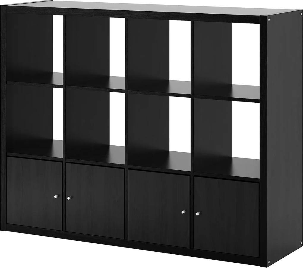 IKEA KALLAX Open kast met 4 inzetten 147x112 cm Zwartbruin Zwartbruin - lKEA