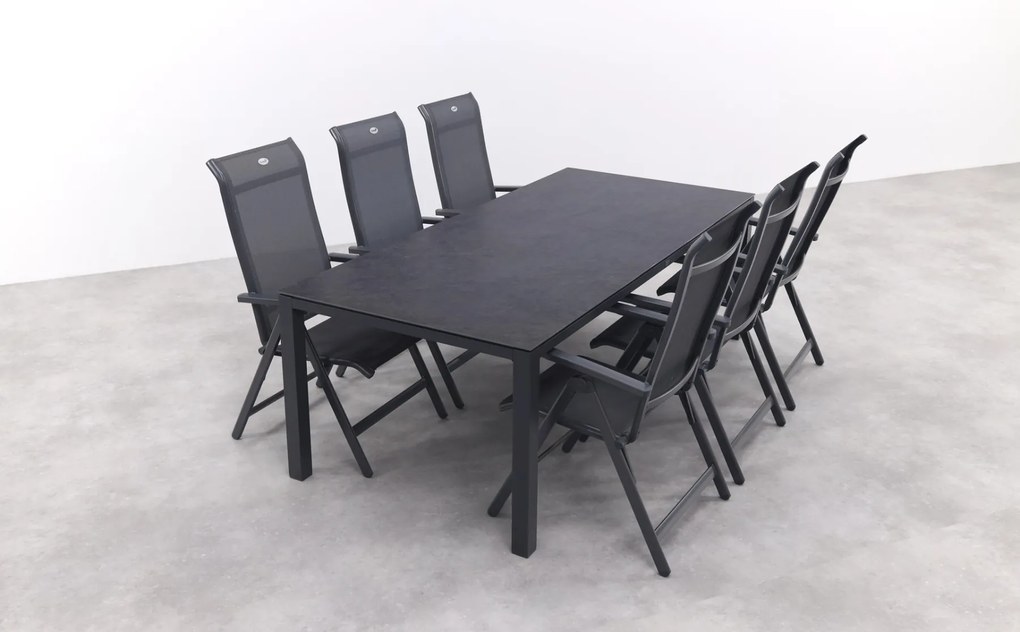 Hartman Milaan/Chaneo verstelbare tuinset - 220x100 cm. - 7-delig