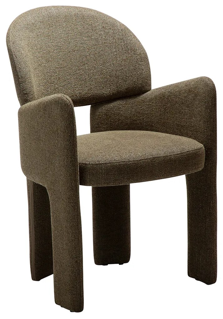 Dan-Form Aole Eetkamerstoel Boucle Dark Olive Groen