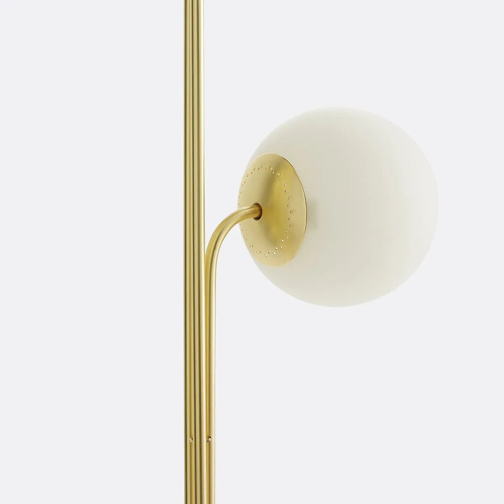 Staande lamp in messing en opaline glas, Moricio