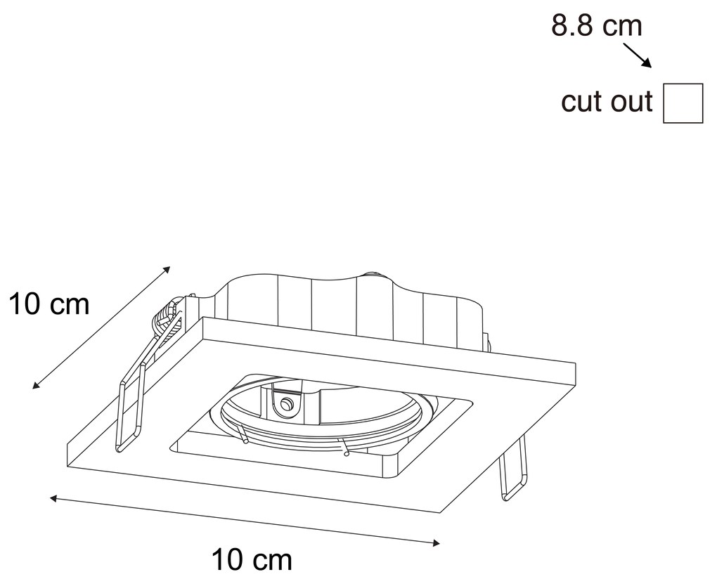 Set van 6 Moderne inbouwspot donkerbrons verstelbaar - Qure