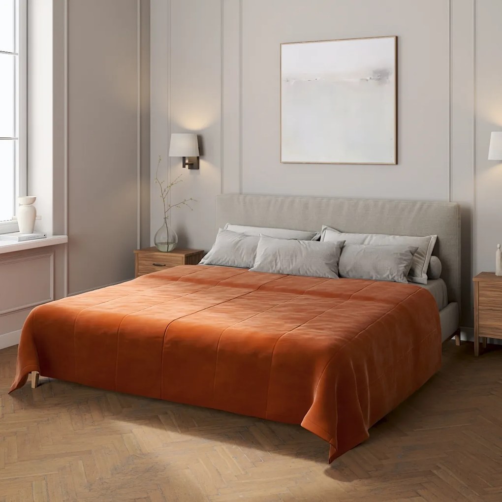 Dekoria Sprei Velvet, bruin-caramel