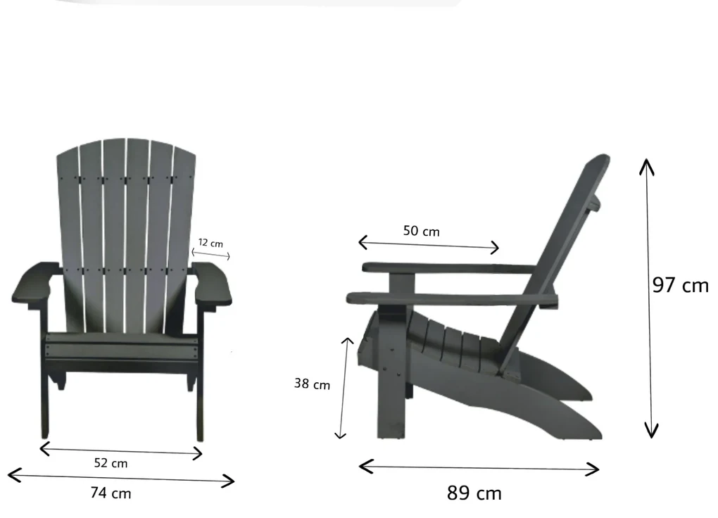 Garden Interiors Adirondack Stoel - Grijs - Kunststof Polywood - Garden Interiors
