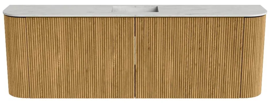 Mondiaz Joya DLux 125cm toiletmeubel ronding links/rechts oak met wastafel faye midden zonder kraangat opalo