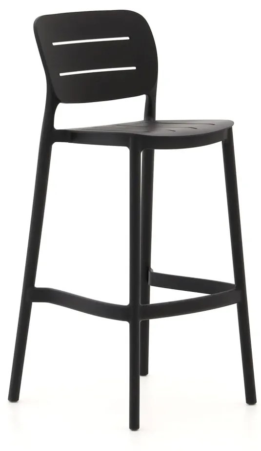 Barkruk tuin | Forza  Pazzia | Kunststof | Zwart | Tuinstoel | Stapelbaar | Kees Smit Tuinmeubelen