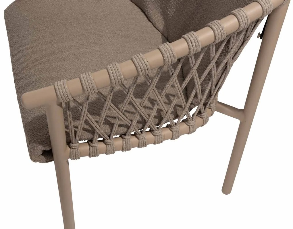 4 Seasons Outdoor Allora tuinset latte met Manolo tafel met geprint keramisch blad 240 cm SALE Tuinset beige weerbestendig