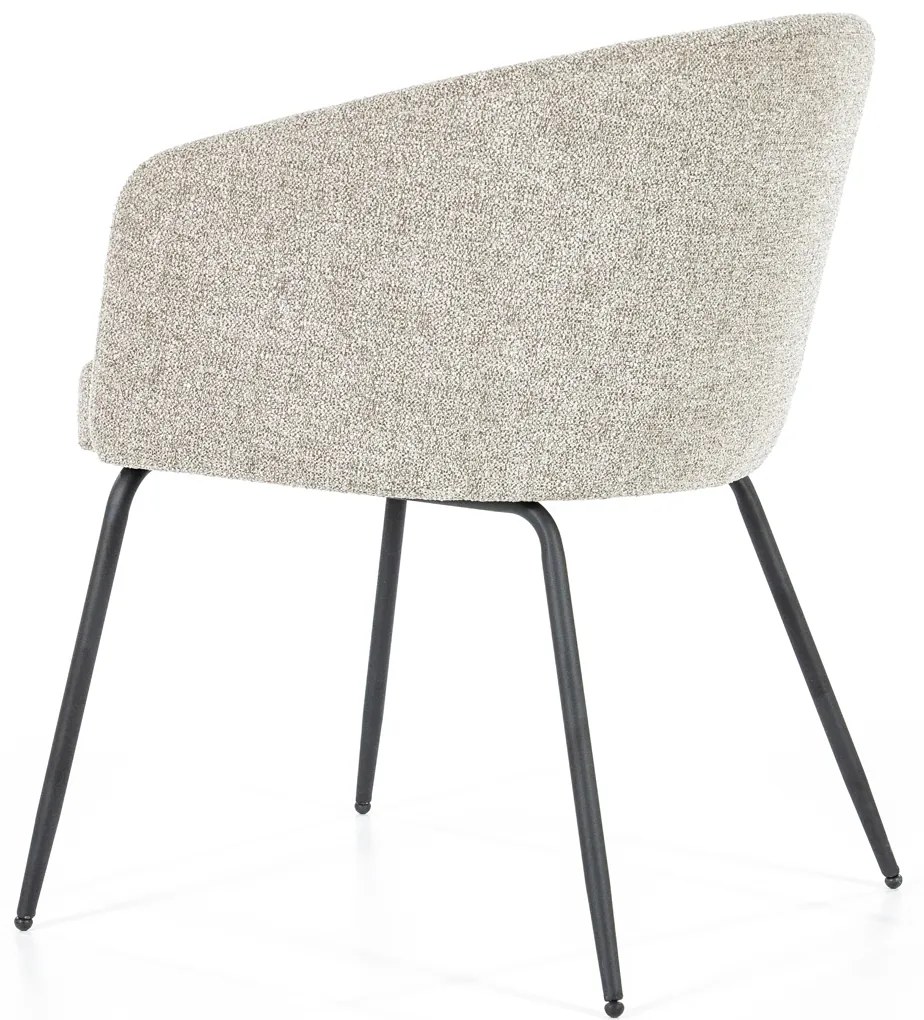 Eleonora Astrid Lichtgrijze Boucle Eetkamerstoel Modern