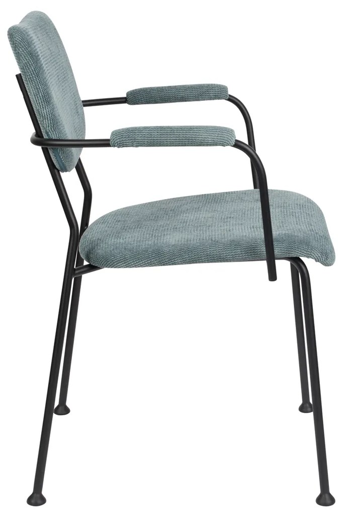 Zuiver Benson Design Stoel Met Armleuningen Grijsblauw