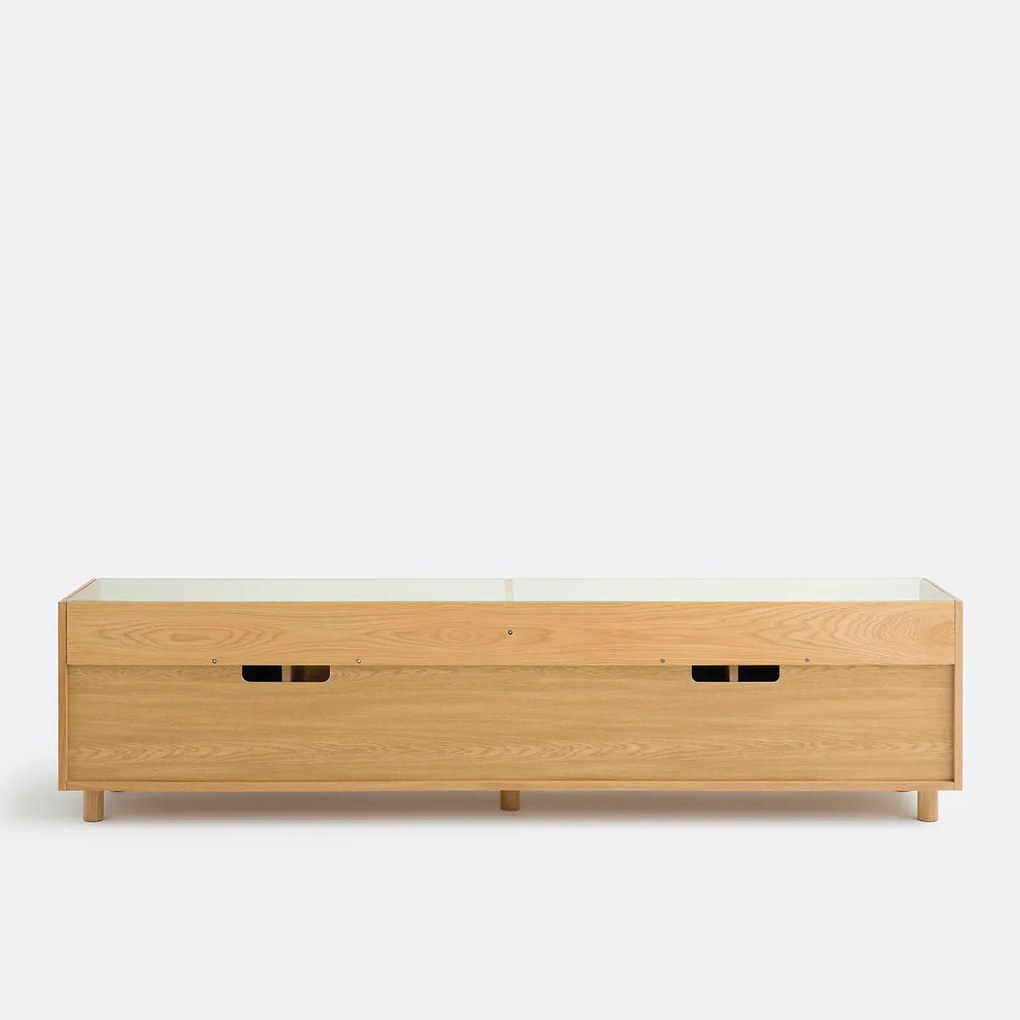 XL hifi-tv-meubel, 4 deuren, glazen blad, WALOR