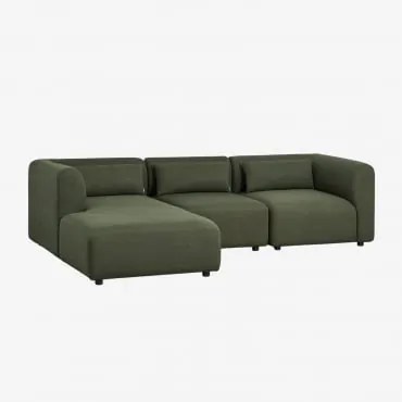 Linker Modulaire Chaise Longue Bank Van 3 Delen Fogler Teddystof Saliegroen - Sklum