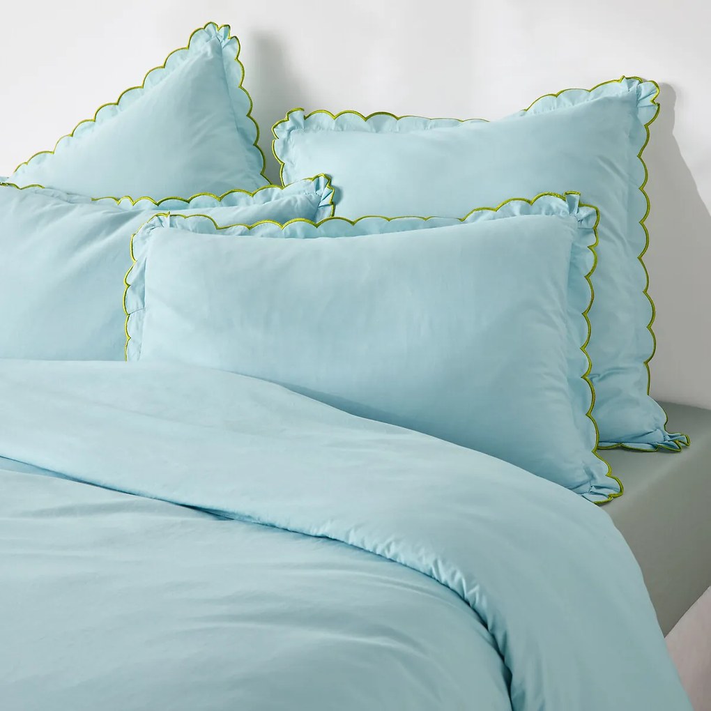 Effen kussensloop met franjes in gewassen katoen, Scenario