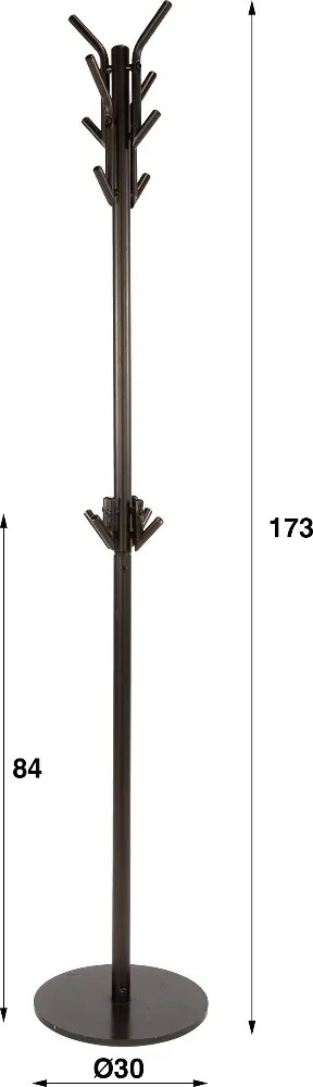 Bronzen Staande Kapstok Met 12 Haken