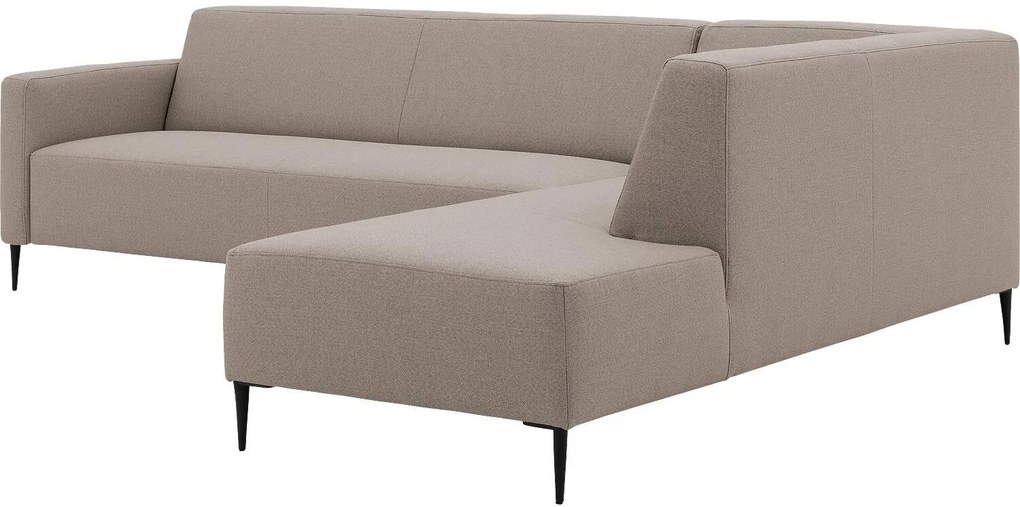 Goossens  Key West grijs, stof, 3-zits, modern design met ligelement rechts