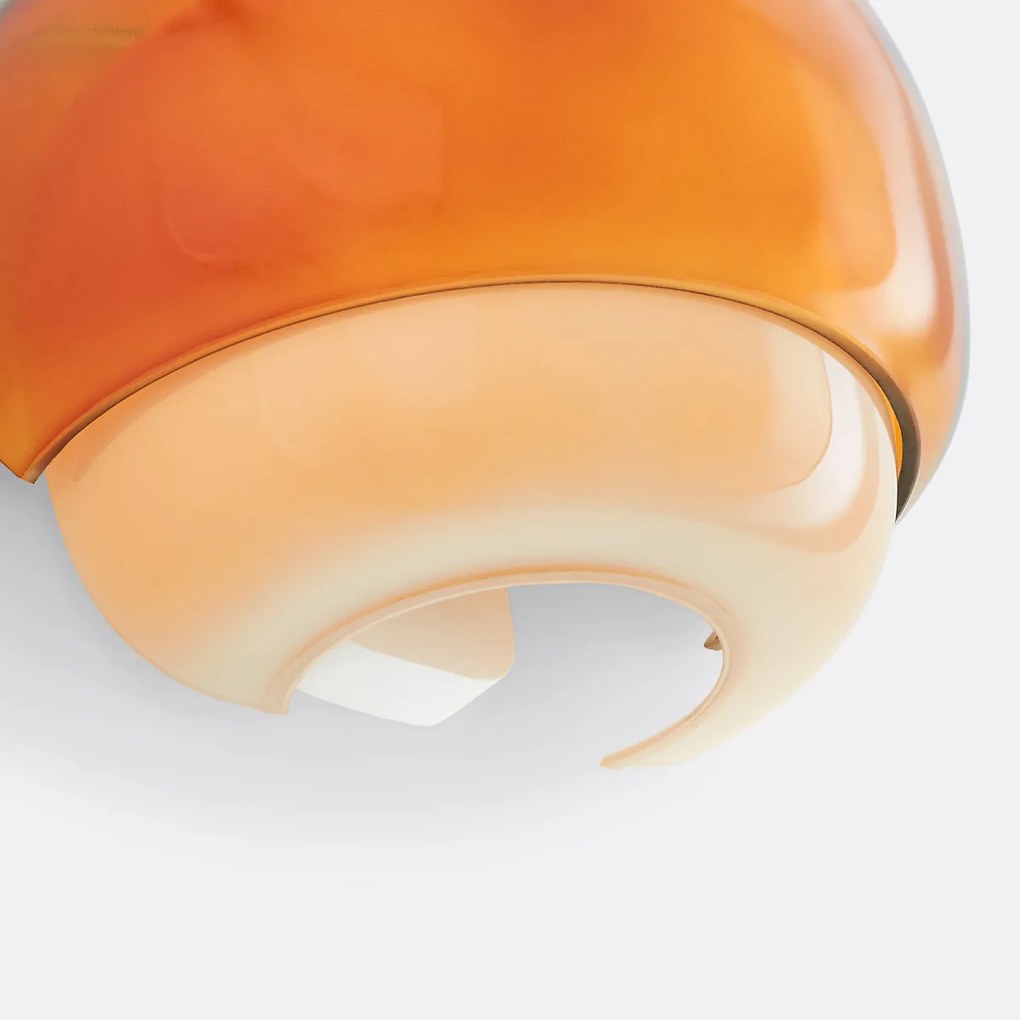Wandlamp in gekleurd glas, Kinoko