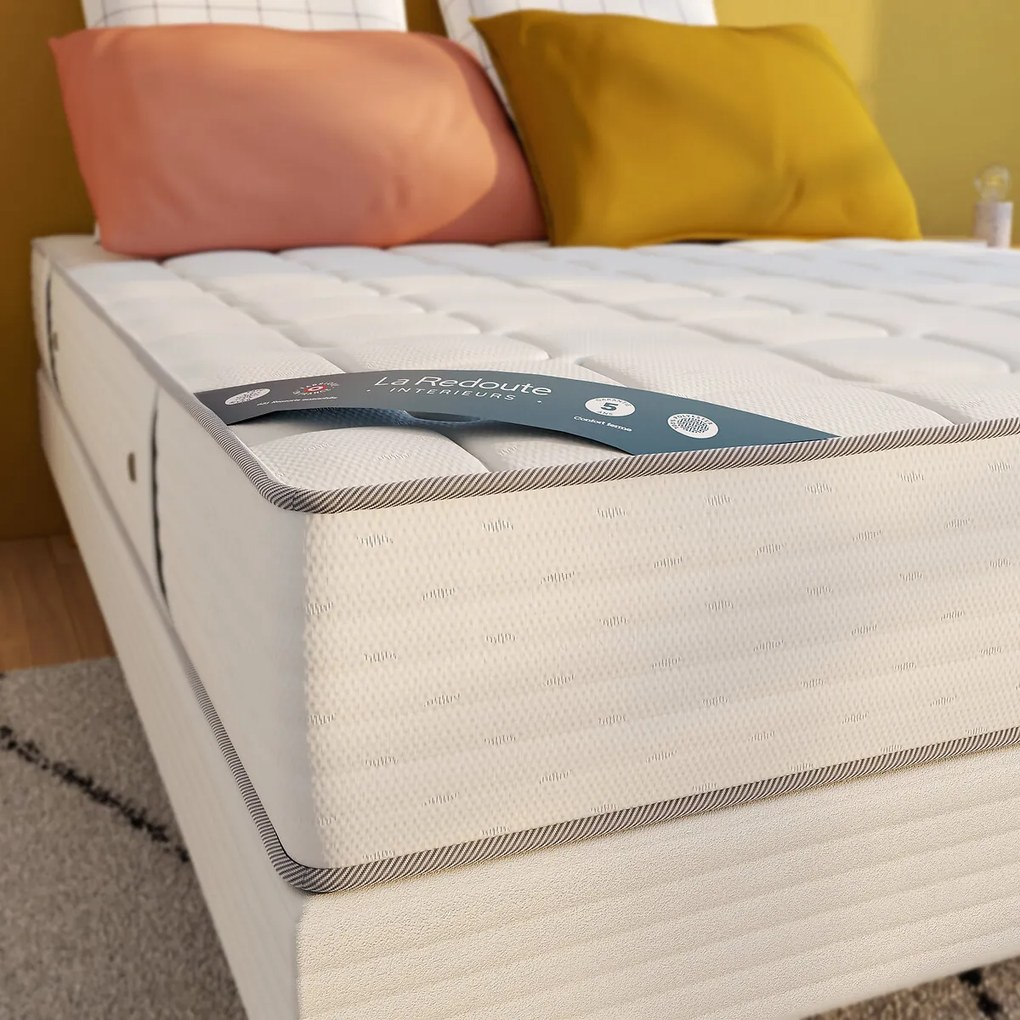 Ensemble matras met veren, half-stevig + bedbodem