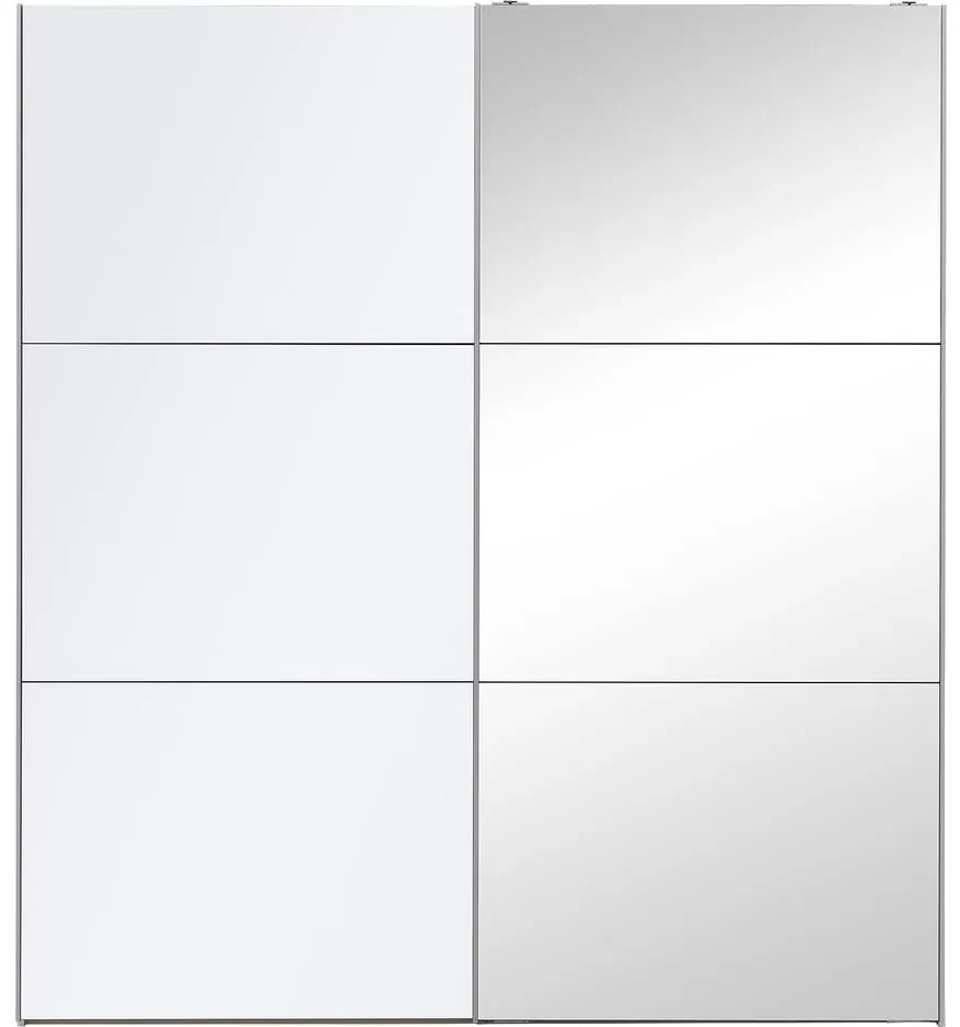 Goossens Kledingkast Easy Storage Sdk, 203 cm breed, 220 cm hoog, 1x 3 paneel glas schuifdeur li en 1x 3 paneel spiegel schuifdeur re