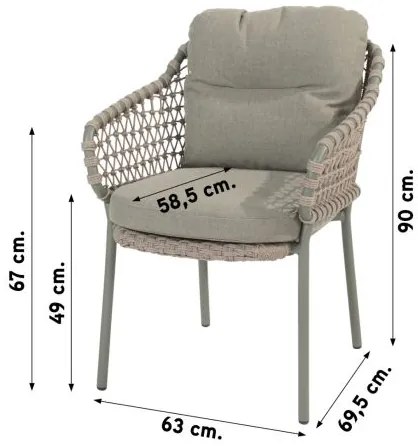 4 Seasons Jura/Montana Deens ovale tuinset - 240x103 cm. - stapelbaar