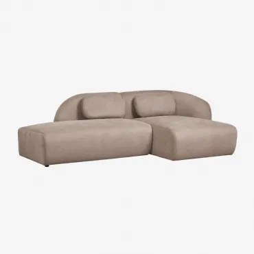 2-delige Modulaire Rechter Chaise Longue Bank Met Linker Divan In Chenille Coquette Chenille Tarwebruin - Sklum