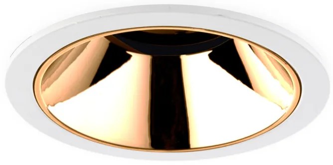 LED Inbouwspot 15W CREE, Rond, Ã108mm, Kantelbaar, Dimbaar, Wit/Koper, Warm Wit