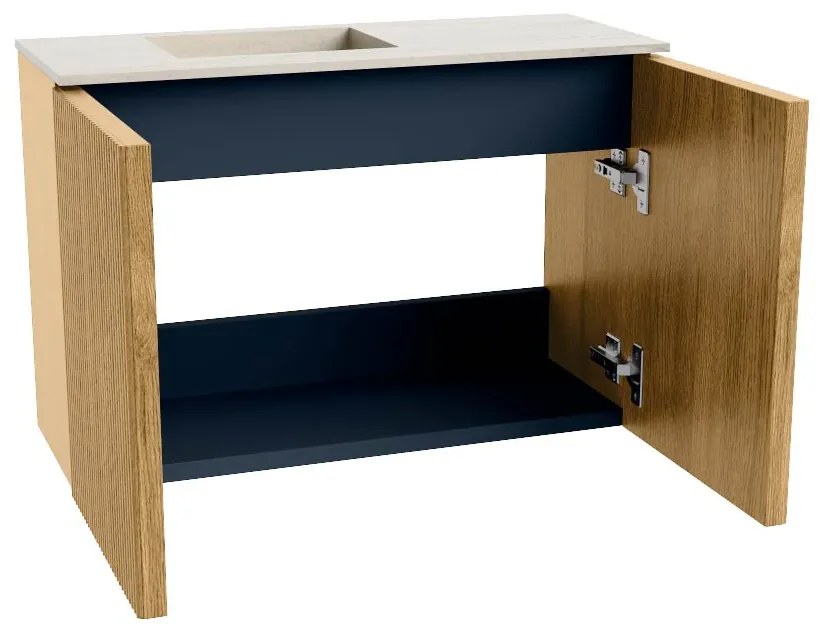 Mondiaz Joya DLux 60cm toiletmeubel oak met wastafel faye links 1 kraangat meli