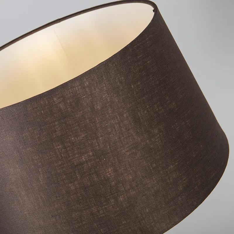Tafellamp goud/messing met kap bruin 35 cm verstelbaar - Parte Modern E27 rond Binnenverlichting Lamp