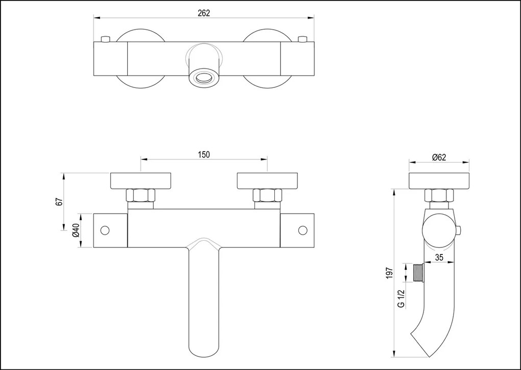 Brauer Chrome Edition thermostatische badkraan chroom