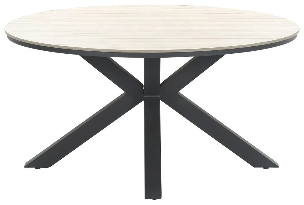 Garden Impressions Ross tuinset 6-delig koper - Tulli tuintafel Ø148x75 cm light teak look