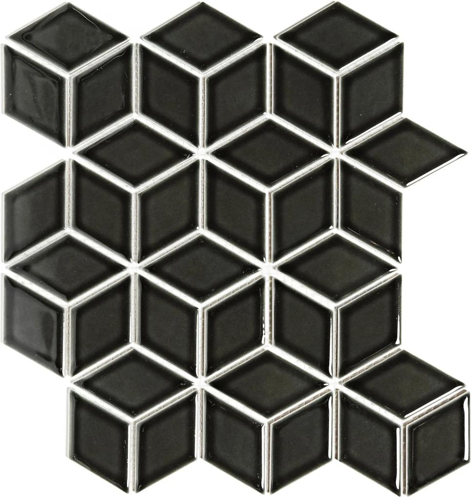 Mozaiek Paris Cubic Zwart 4,8x8,1