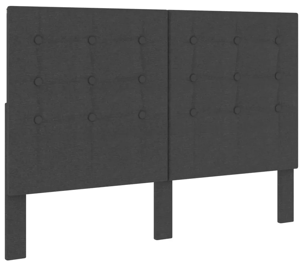 vidaXL Hoofdbord 140x200 cm getuft stof donkergrijs