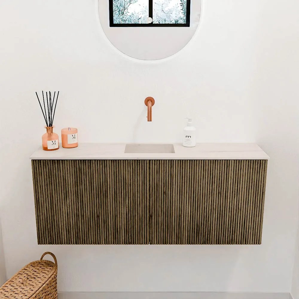 Mondiaz Joya DLux 100cm toiletmeubel dusk met wastafel faye midden zonder kraangat meli