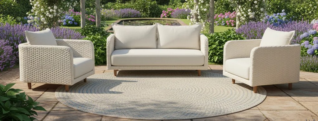 Baratti Loungeset - Stoel bank - Nayan - Wicker - Off White - Baratti