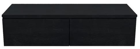 Arcqua Living Onderkast - 120x46x30cm - 2 lades - greeploos - gemelamineerd spaanplaat - oak black ONK494398