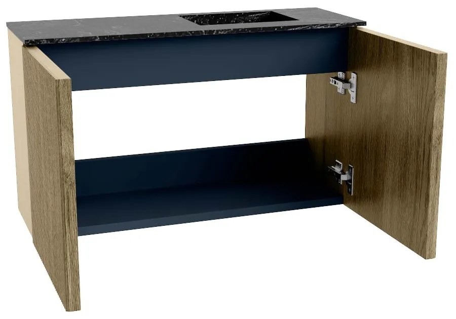 Mondiaz Joya DLux 70cm toiletmeubel dusk met wastafel faye rechts zonder kraangat lava