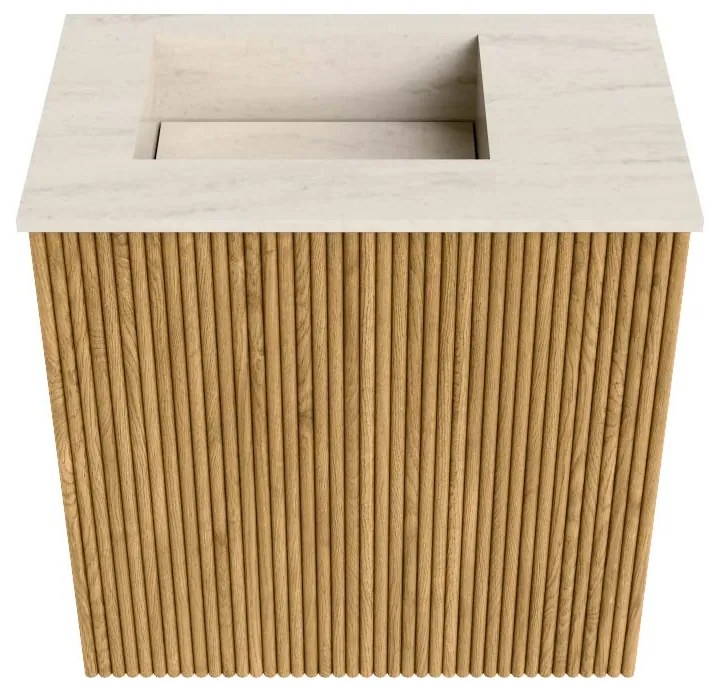 Mondiaz Joya DLux 40cm toiletmeubel oak met wastafel faye links zonder kraangat meli