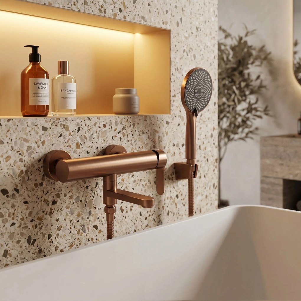 Badkraan Rea Arcos Brushed Copper