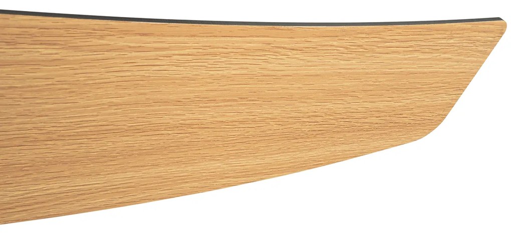 Smart Plafondventilator met lamp zwart met hout print 132cm incl. LED dimbaar met afstandsbediening - Cool Modern rond Binnenverlichting Lamp