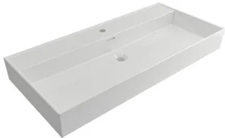 Plieger Kansas badmeubel 100cm met glans witte wastafel en kraangat kasteel bruin