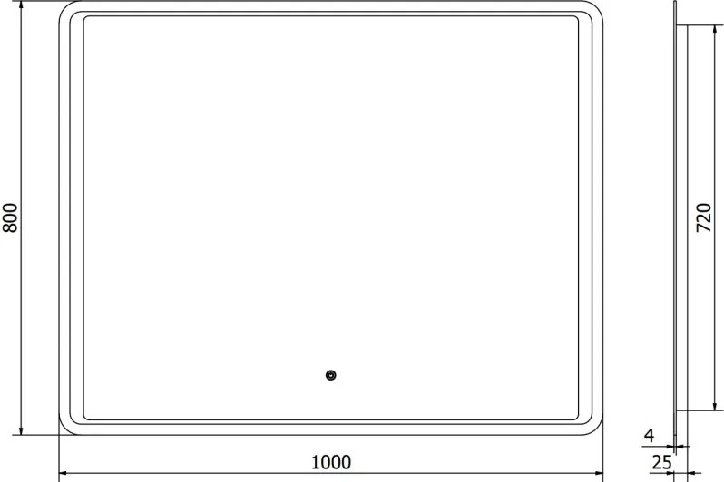 Mexen Zusa verlichte badkamerspiegel 100 x 80 cm, LED 6000K, anti-condens - 9808-100-080-611-00