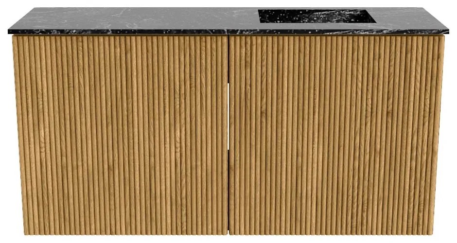 Mondiaz Joya DLux 80cm toiletmeubel oak met wastafel faye rechts 1 kraangat lava